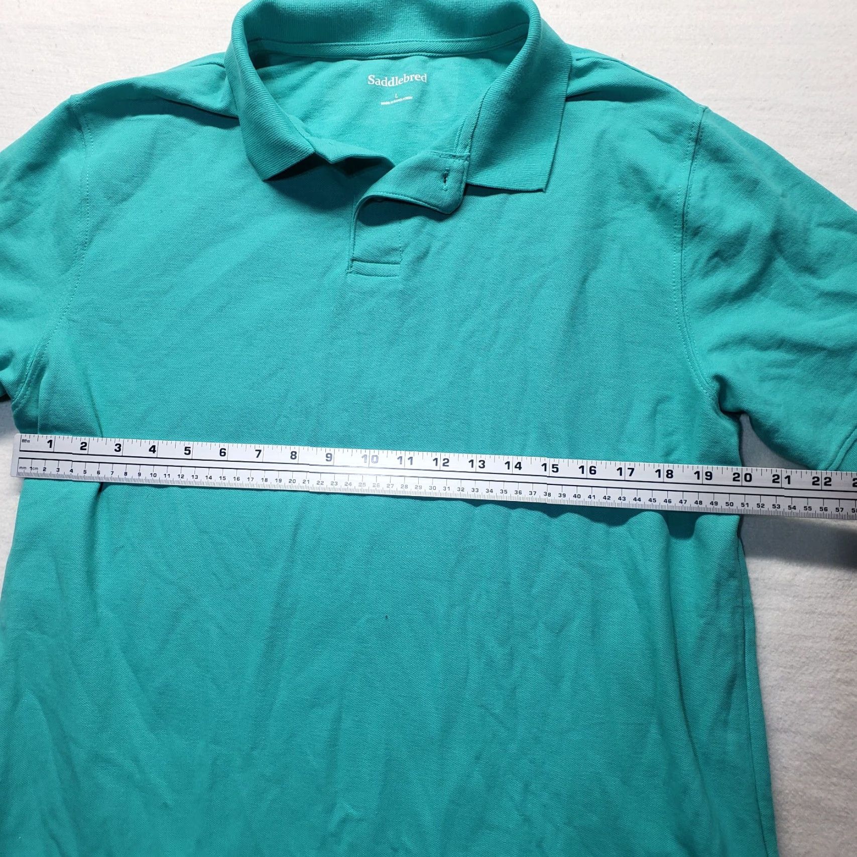 Vintage Saddlebred Polo Shirt Solid Light Blue Blue Polo Tee Shirt Short Sleeve Adult Men's L Large Size US L / EU 52-54 / 3 - 4 Thumbnail
