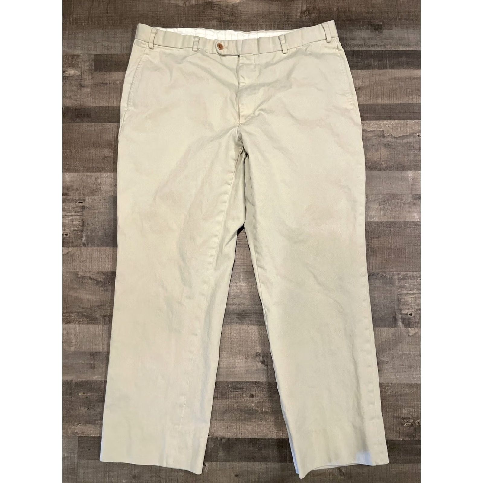 Brooks Brothers Brooks Brothers Chino Pants Men's 40x32 Cream Regular Inseam 32 Pants Size US 39 - 3 Thumbnail
