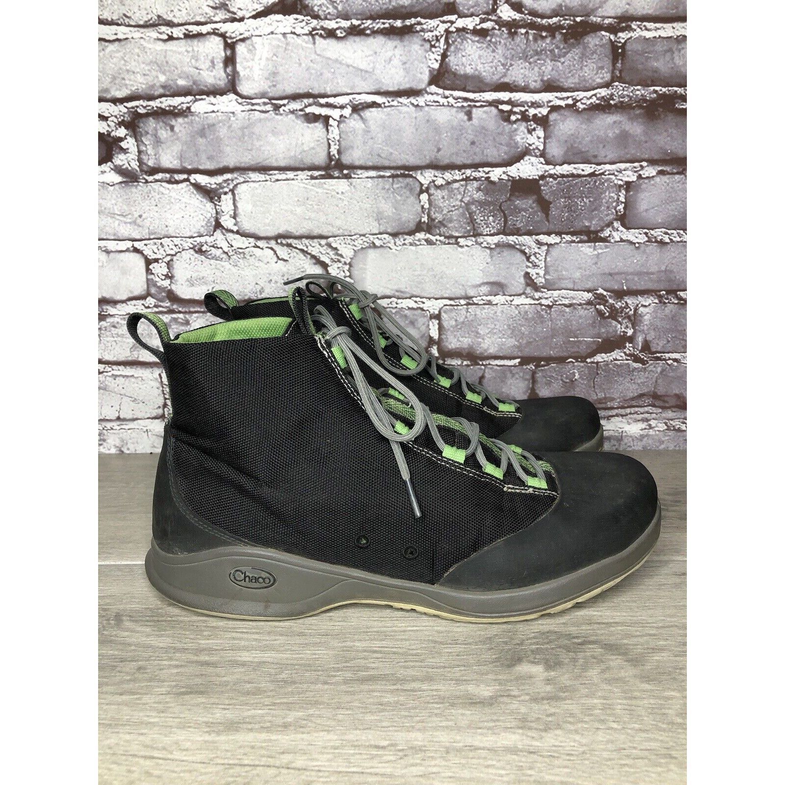 Chaco Chaco Tedinho Bulloo Black Canvas Green Lace Up Hiking Boots Size US 11 / EU 44 - 12 Thumbnail