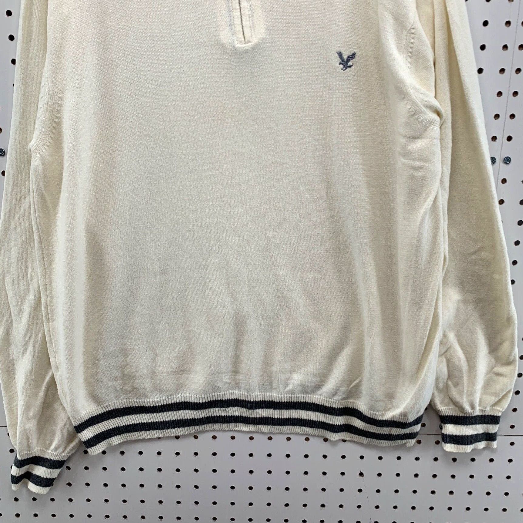 Lyle & Scott VINTAGE Lyle & Scott Sweater Shirt Men 1/4 Zip Mock Neck Ivory Medium Pullover Knit Cotton Casual Mens Size US M / EU 48-50 / 2 - 3 Thumbnail