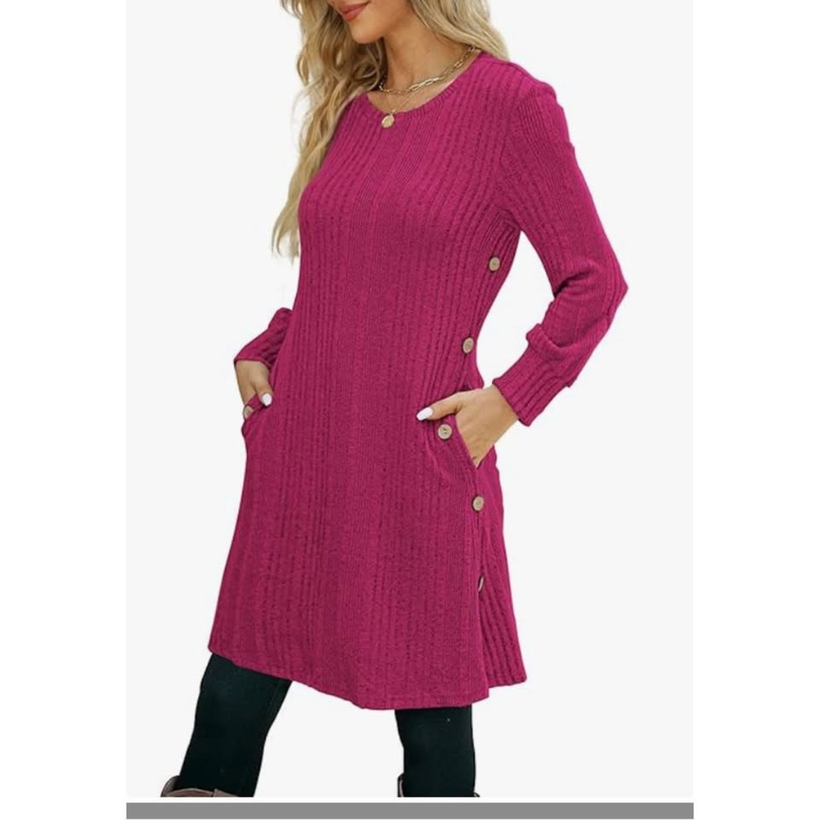 The Unbranded Brand Women's Dress Long Sleeve Tunic, Crew Neck, SIZE XL Size XL / US 12-14 / IT 48-50 - 1 Thumbnail