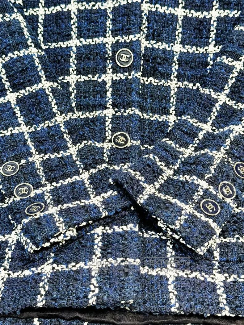 Chanel Chanel 24P blue and white plaid lapel long-sleeved jacket Size XS / US 0-2 / IT 36-38 - 3 Thumbnail