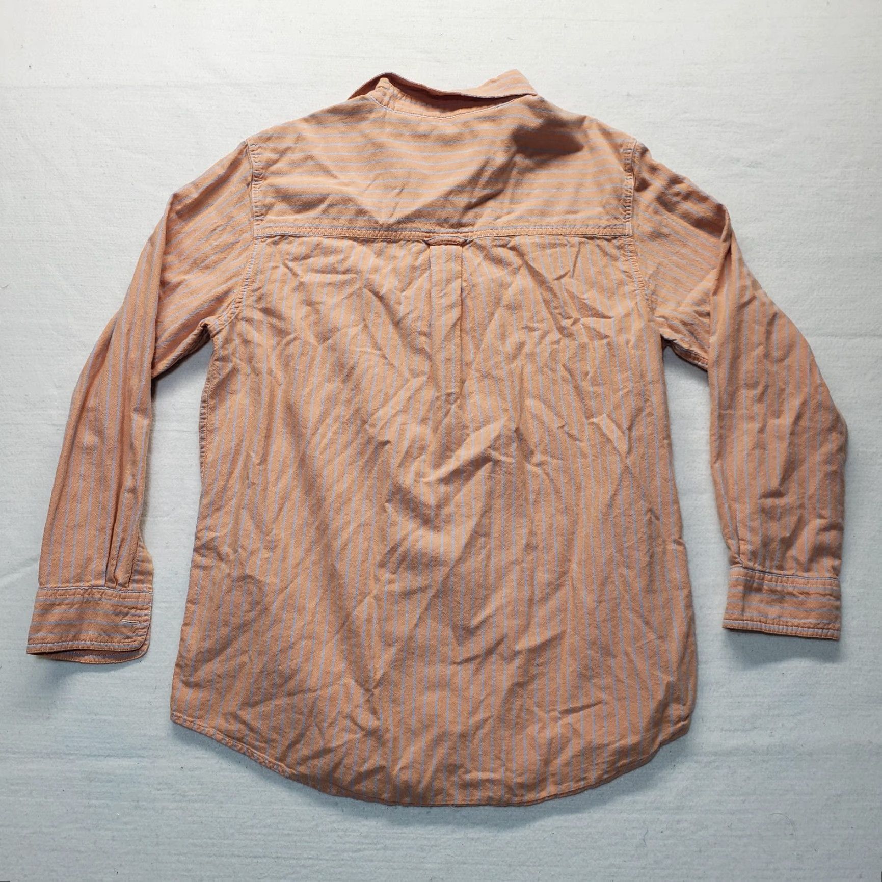 Chaps Chaps Shirt Button-Up Long Sleeve Orange Stripe Casual XL Men's Easy Care Button-Down Collar 46 in Chest Regular Fit Size US XL / EU 56 / 4 - 7 Thumbnail