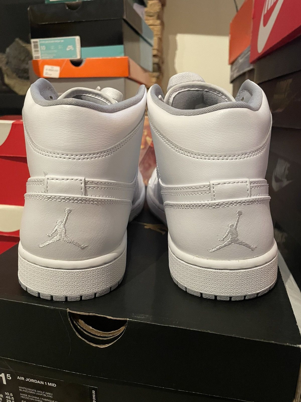 Jordan Brand Jordan 1 Mid White Wolf Grey Size US 11.5 / EU 44-45 - 6 Thumbnail