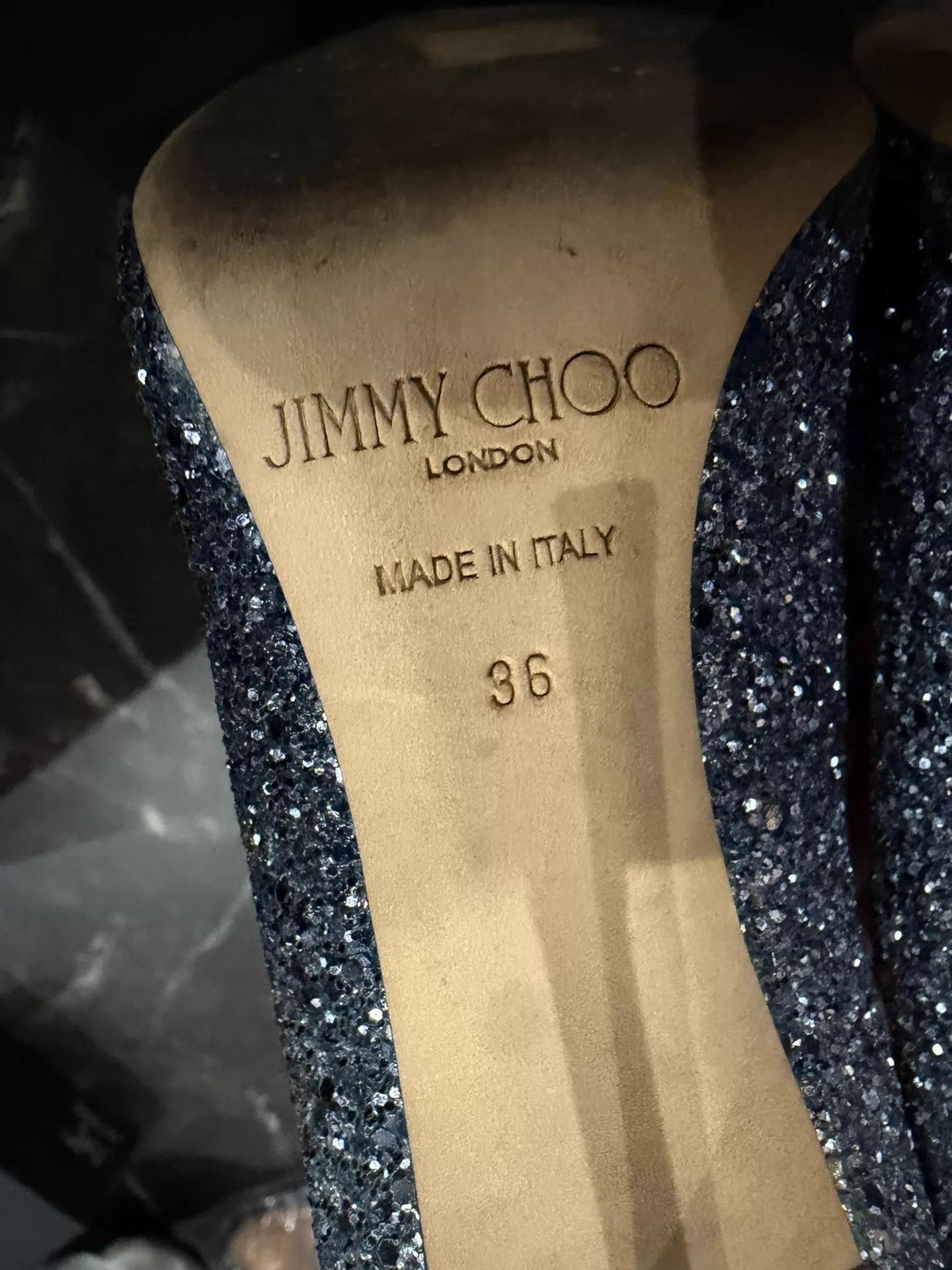 Jimmy Choo JIMMY CHOO Women's ROMY Silver Ombre Glitter 10cm Heels Size US 5.5 / IT 35.5 - 6 Thumbnail