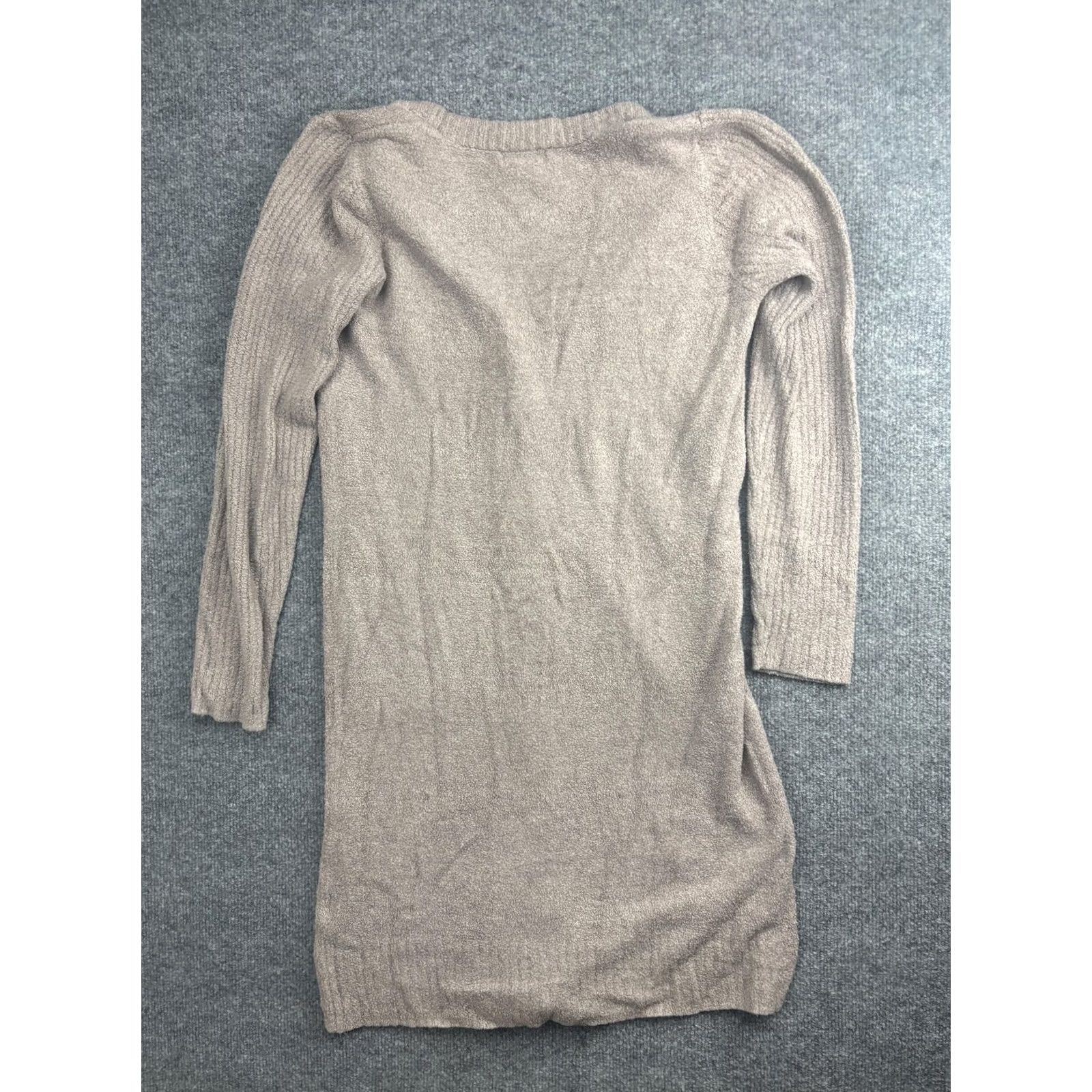 Vintage Barefoot Dreams Cardigan Womens Small Beige CozyChic Lite Knit Longline Cardigan Sweater Size S / US 4 / IT 40 - 7 Thumbnail