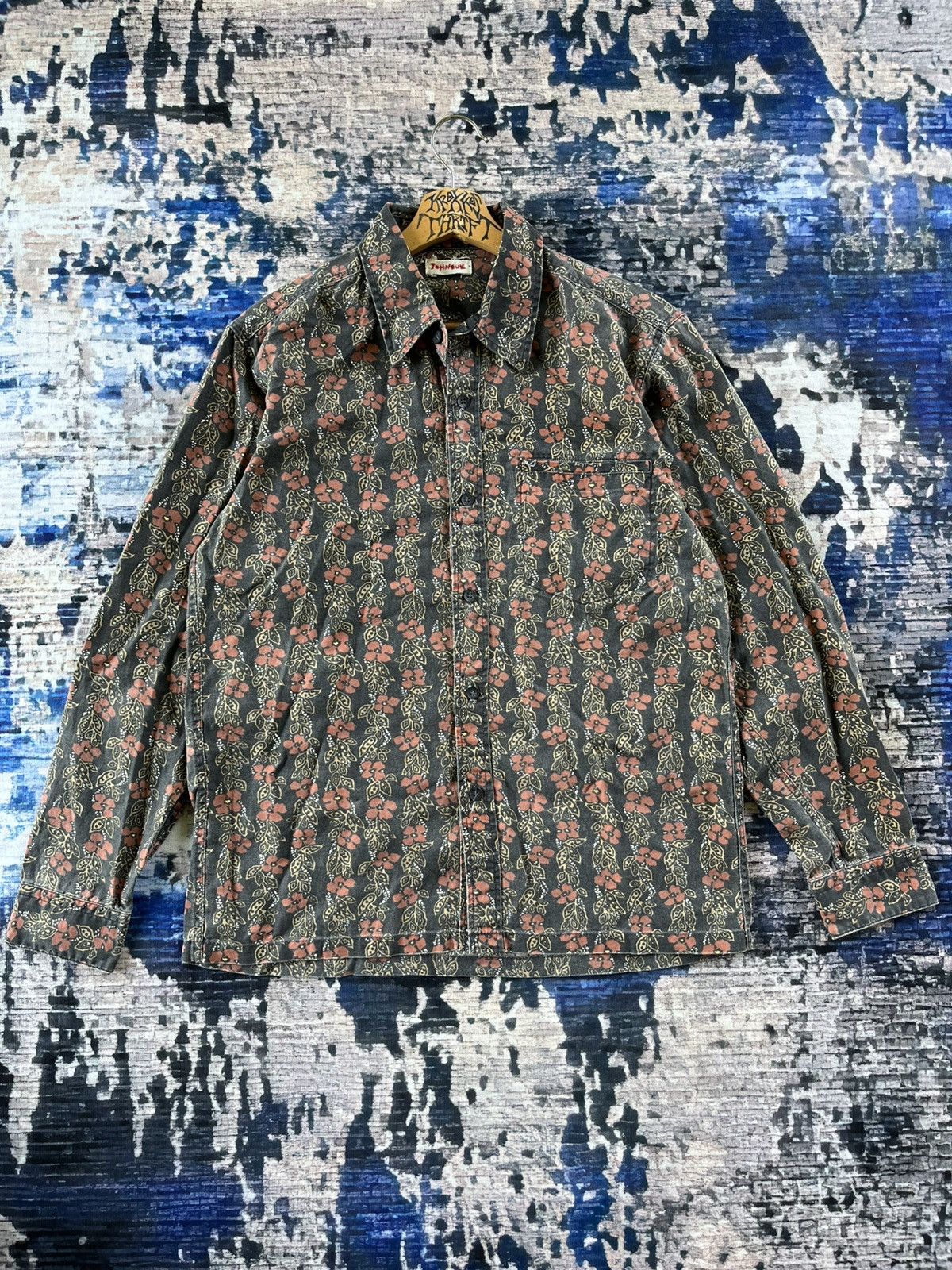 Johnbull × Vintage 🔥RARE Vintage John Bull Flower Full Print Shirt Button Up Size US L / EU 52-54 / 3 - 2 Thumbnail