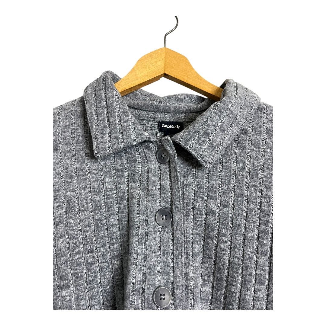 Gap Gap Body Women's Long Sleeve Gray Collared Pullover Top L Size L / US 10 / IT 46 - 3 Thumbnail