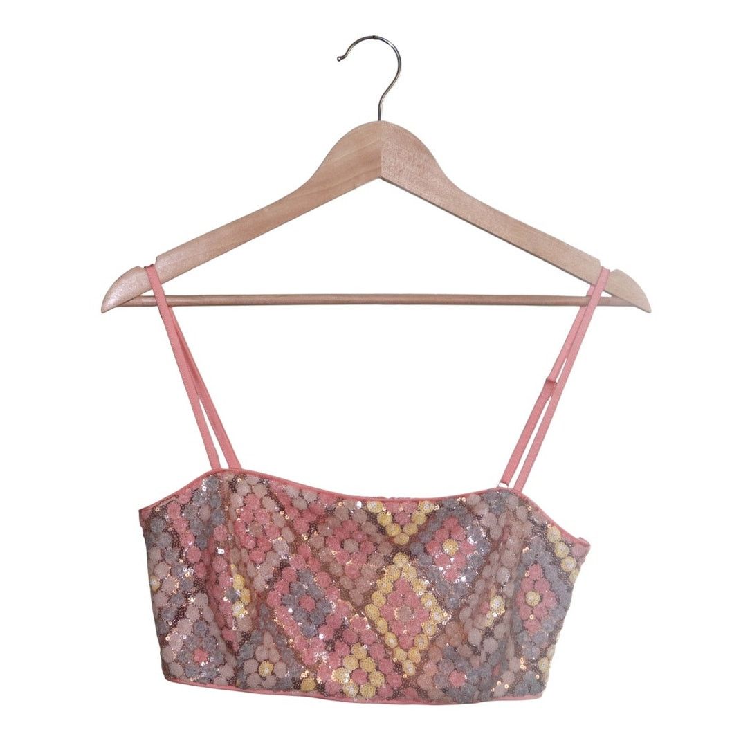 CAROLINE CONSTAS NWT Caroline Constas Sequin Crop Top Size 6 Size M / US 6-8 / IT 42-44 - 2 Thumbnail