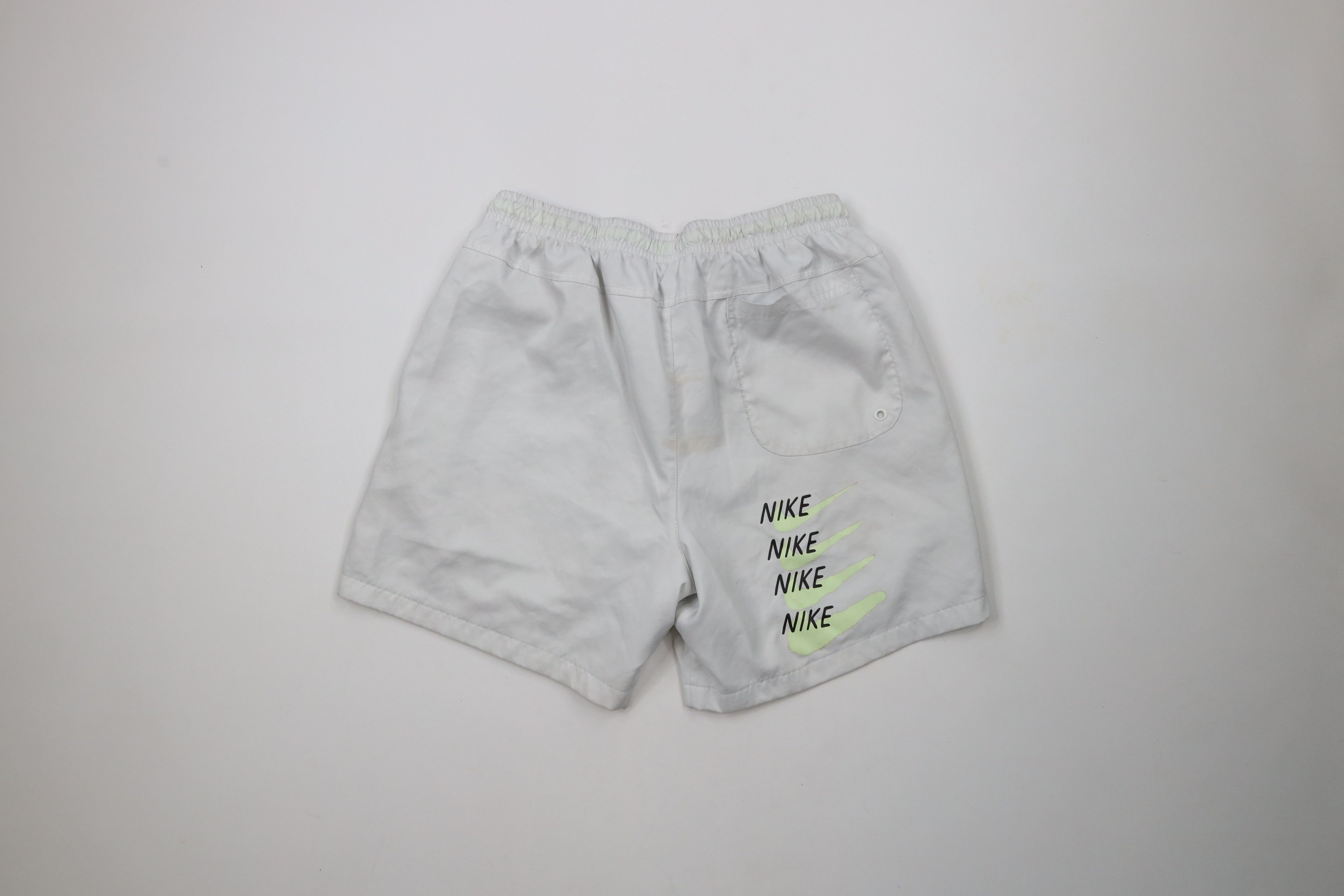 Nike × Vintage Nike Spell Out Big Logo Lined Woven Festival Shorts Gray Size US 32 / EU 48 - 12 Thumbnail