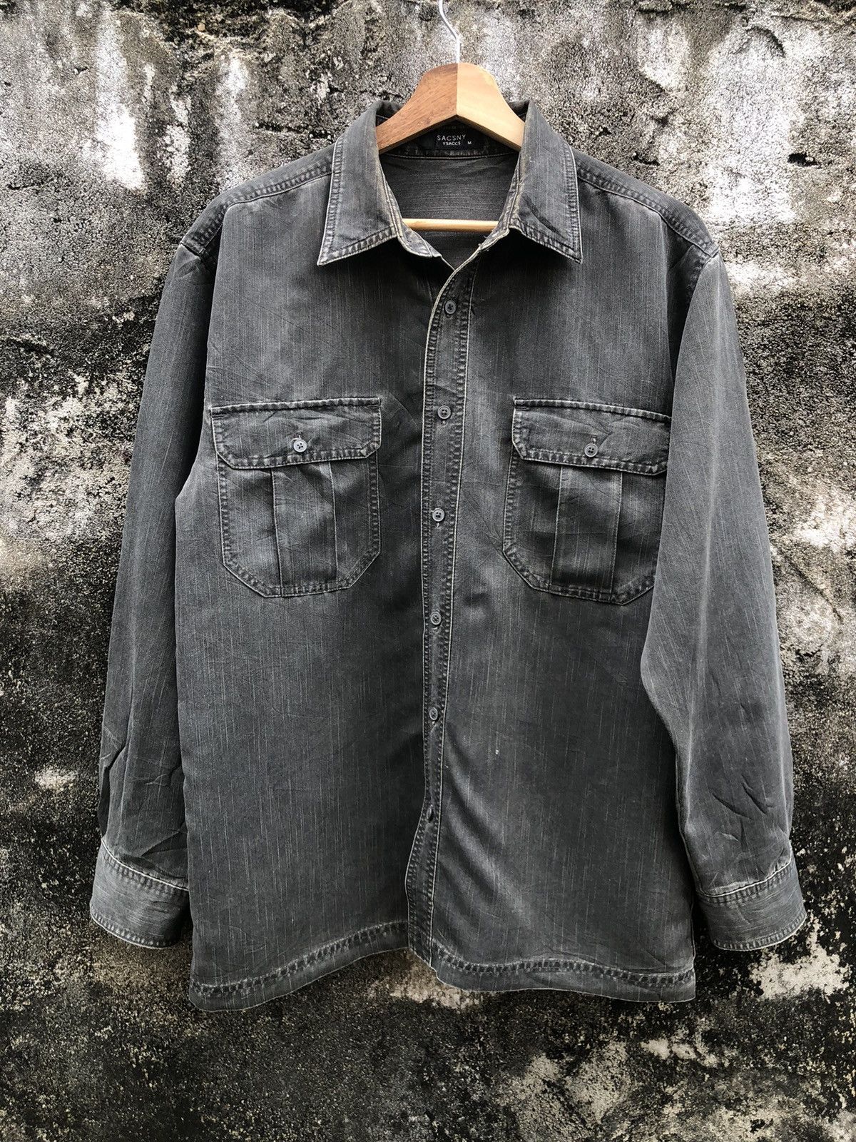 Japanese Brand × Y's × Yohji Yamamoto Vintage Y'saccs by Yohji Yamamoto Denim Button Shirt Size US M / EU 48-50 / 2 - 1 Thumbnail