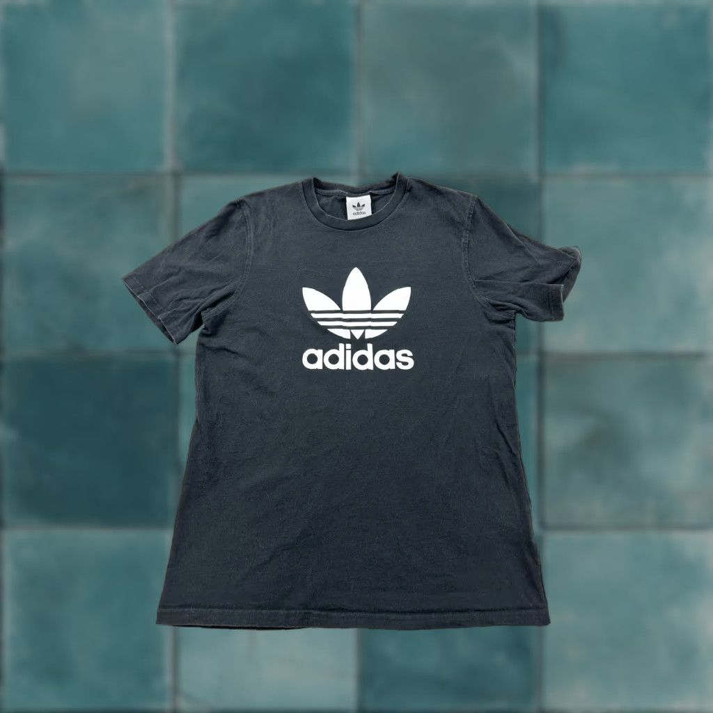 Adidas Adidas Originals Shirt Mens Medium Black Short Sleeve Big Logo Spell Out Disorder? Size US M / EU 48-50 / 2 - 1 Thumbnail