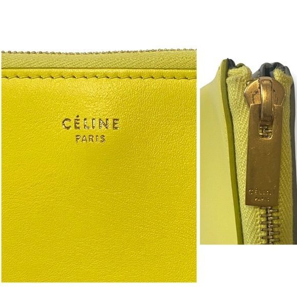 Celine New Celine Yellow/Grey Leather Duo Small Pouch Clutch Bag Size ONE SIZE - 8 Thumbnail