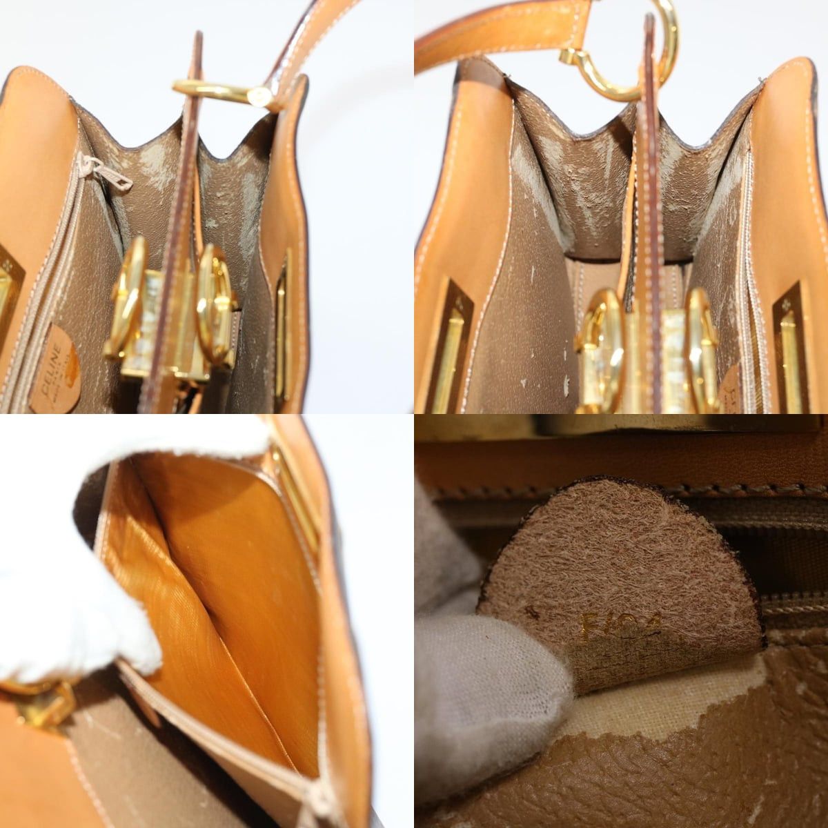 Celine CELINE Macadam Canvas Hand Bag Pvc Leather Brown Size ONE SIZE - 12 Thumbnail