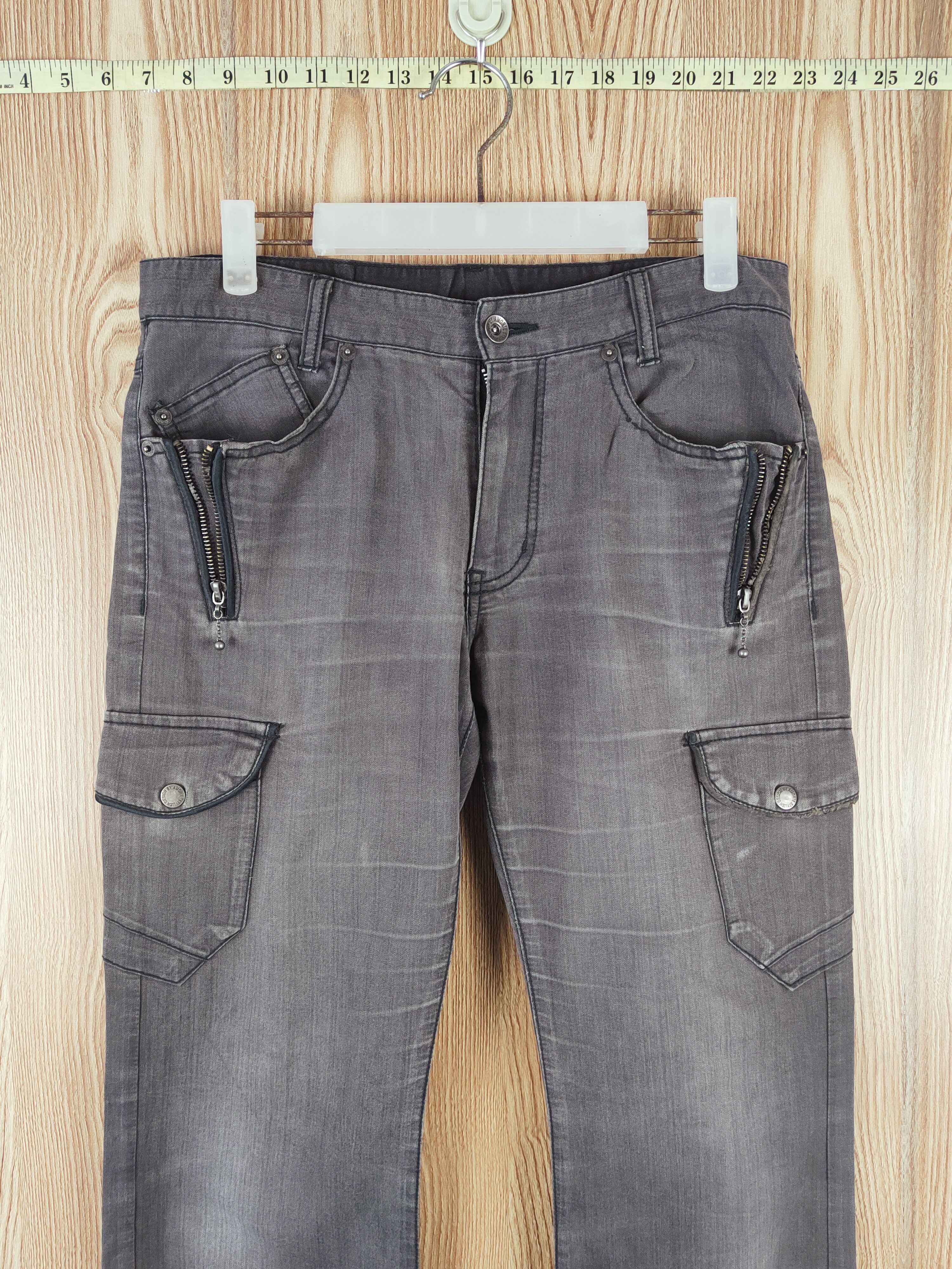 Japanese Brand × Vintage Rare Amorte Dark Gray Faded MultiTactical pocket CargoPant Size 31" - 2 Thumbnail