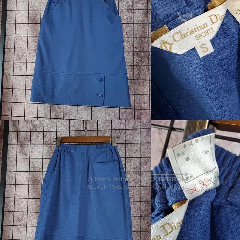 Dior Embroidered Blue Midi Skirt for Women .