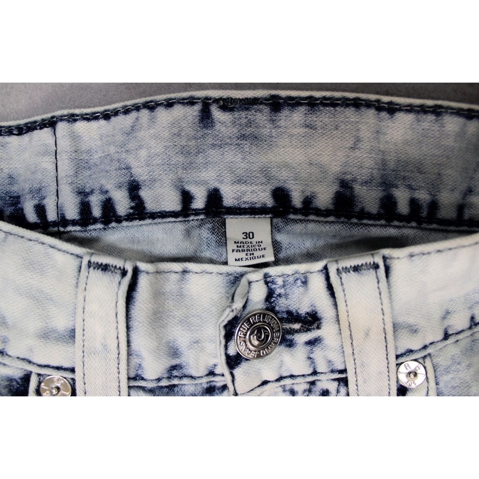 True Religion True Religion Jeans Mens 30 Skinny Light Wash Distressed Denim Pants Size US 30 / EU 46 - 4 Thumbnail