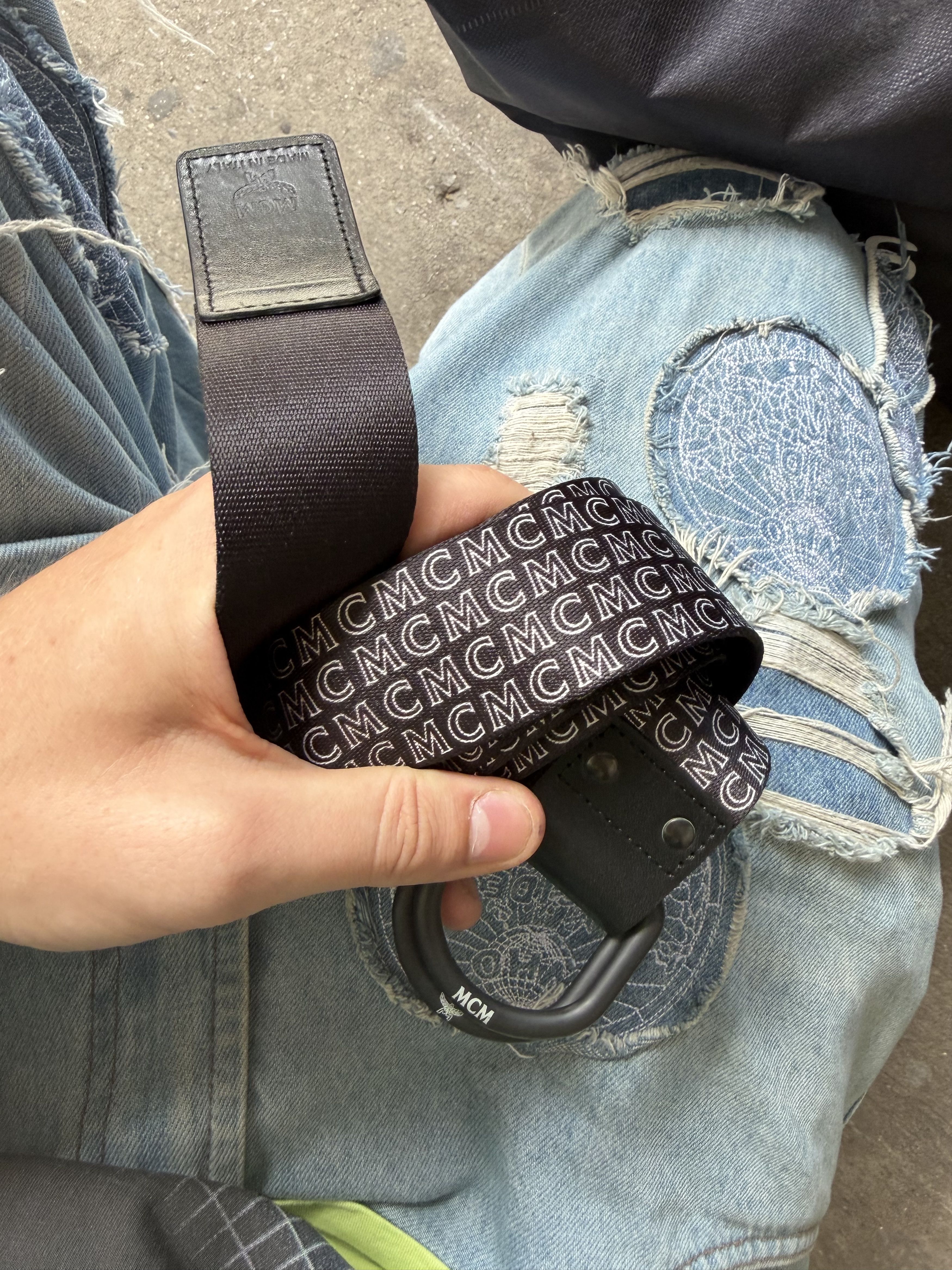 MCM MCM Monogram Repeater Vintage Web Belt D-Ring Black Size ONE SIZE - 2 Thumbnail