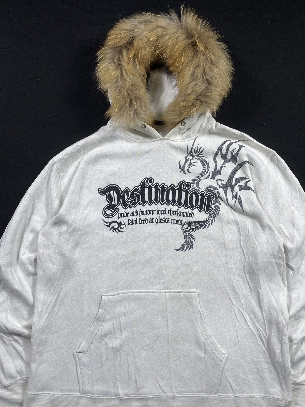 Le Grande Bleu (L.G.B.) Japenese Beaumere fur hoodie poem gothic punk style Size US L / EU 52-54 / 3 - 4 Thumbnail