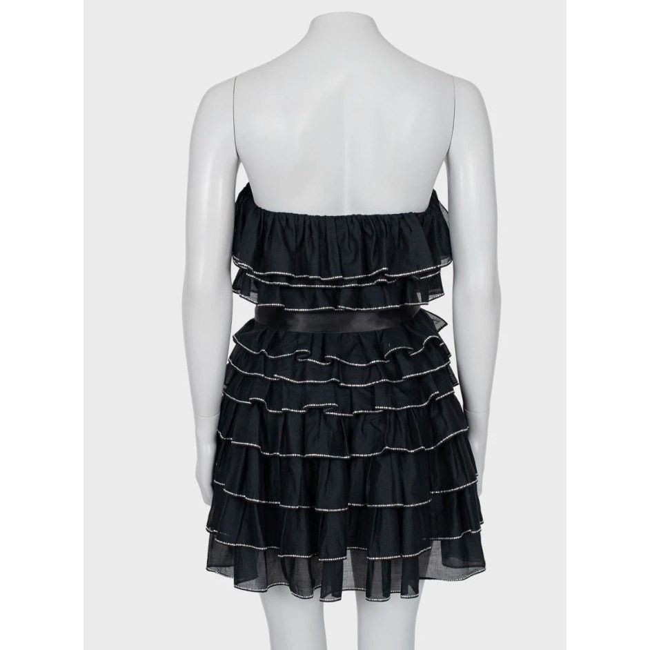Alexandre Vauthier Alexandre Vauthier Black Crystal Ruffle Mini Dress FR38 Size M / US 6-8 / IT 42-44 - 3 Thumbnail