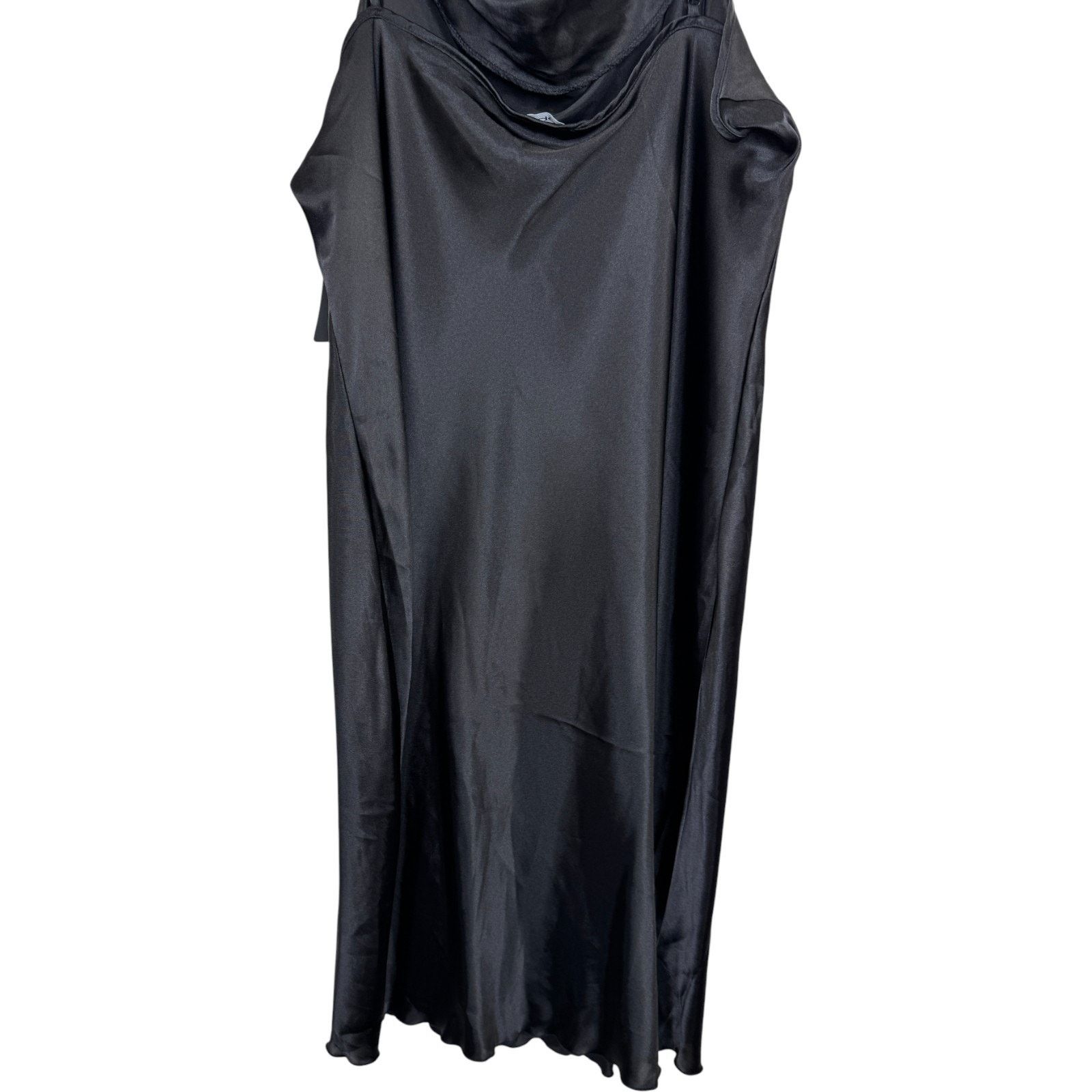 Bebe Bebe Dress 3X Black Slip Midi Cowl Neck Satin Style Size 3XL / US 20-22 - 8 Thumbnail