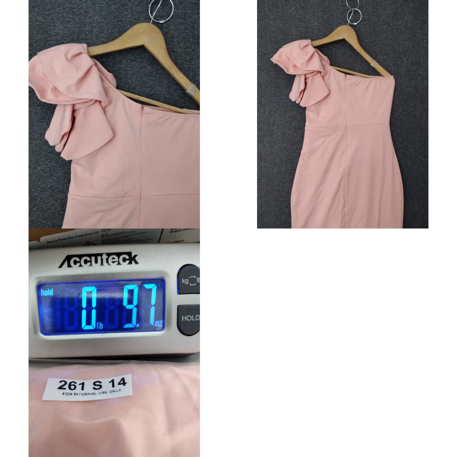 Vintage One Shoulder Midi Bodycon Dress Cocktail Party Ruffle Shoulder Size S Size S / US 4 / IT 40 - 8 Thumbnail