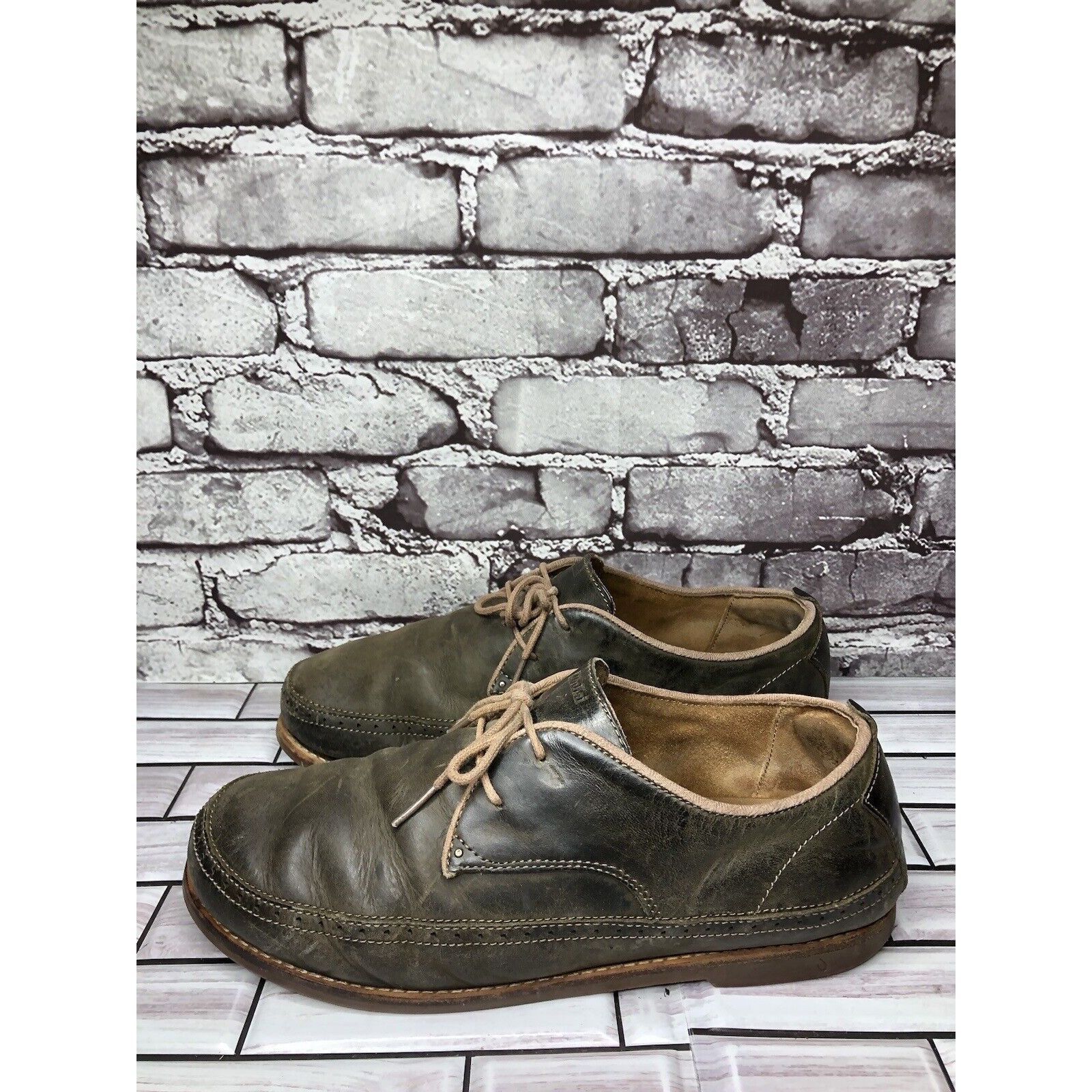 Olukai Olukai Honolulu Lace Olive Green Leather Casual Oxfords Shoe Size US 10 / EU 43 - 10 Thumbnail