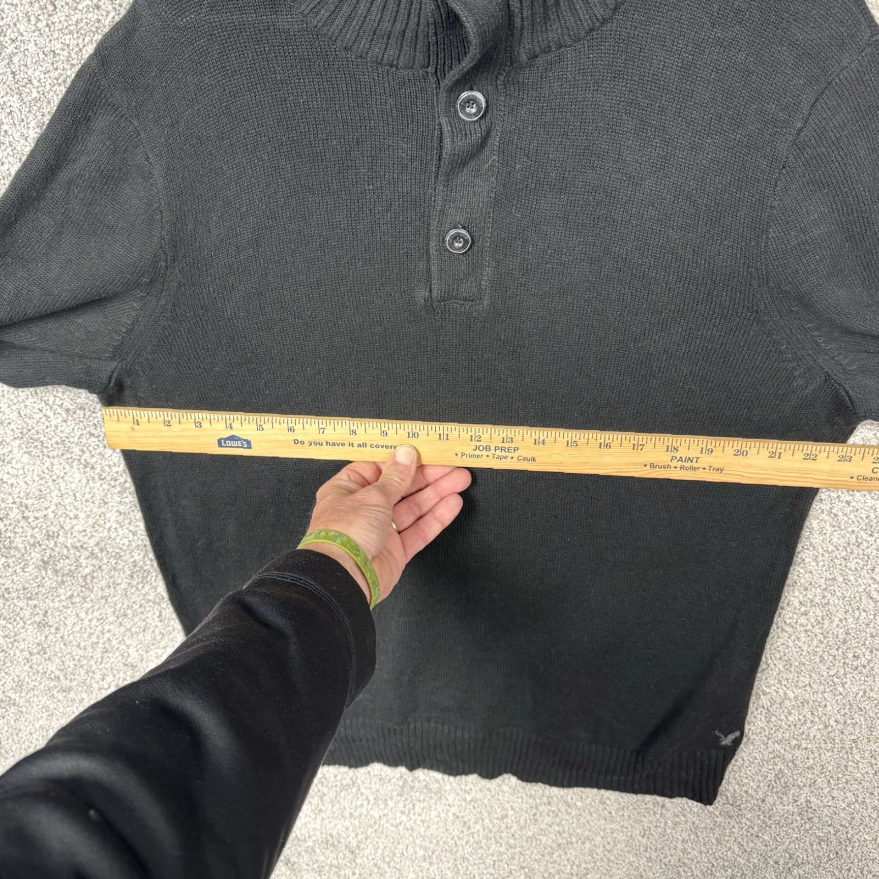 American Eagle Outfitters American Eagle Outfitters Sweater Men 2XL Black 100% Cotton Knit Pullover Long Sleeve Mock Neck Grandpacore Cozy Dark Academia Mens Size US XXL / EU 58 / 5 - 7 Thumbnail