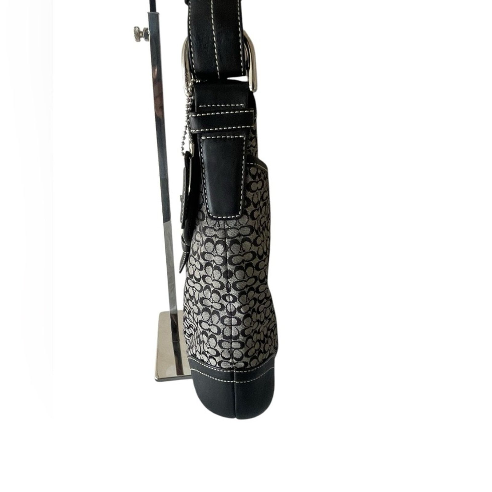 Coach COACH “Soho Duffle” Black Gray Canvas Small C Bag CrossbodY Size ONE SIZE - 5 Thumbnail