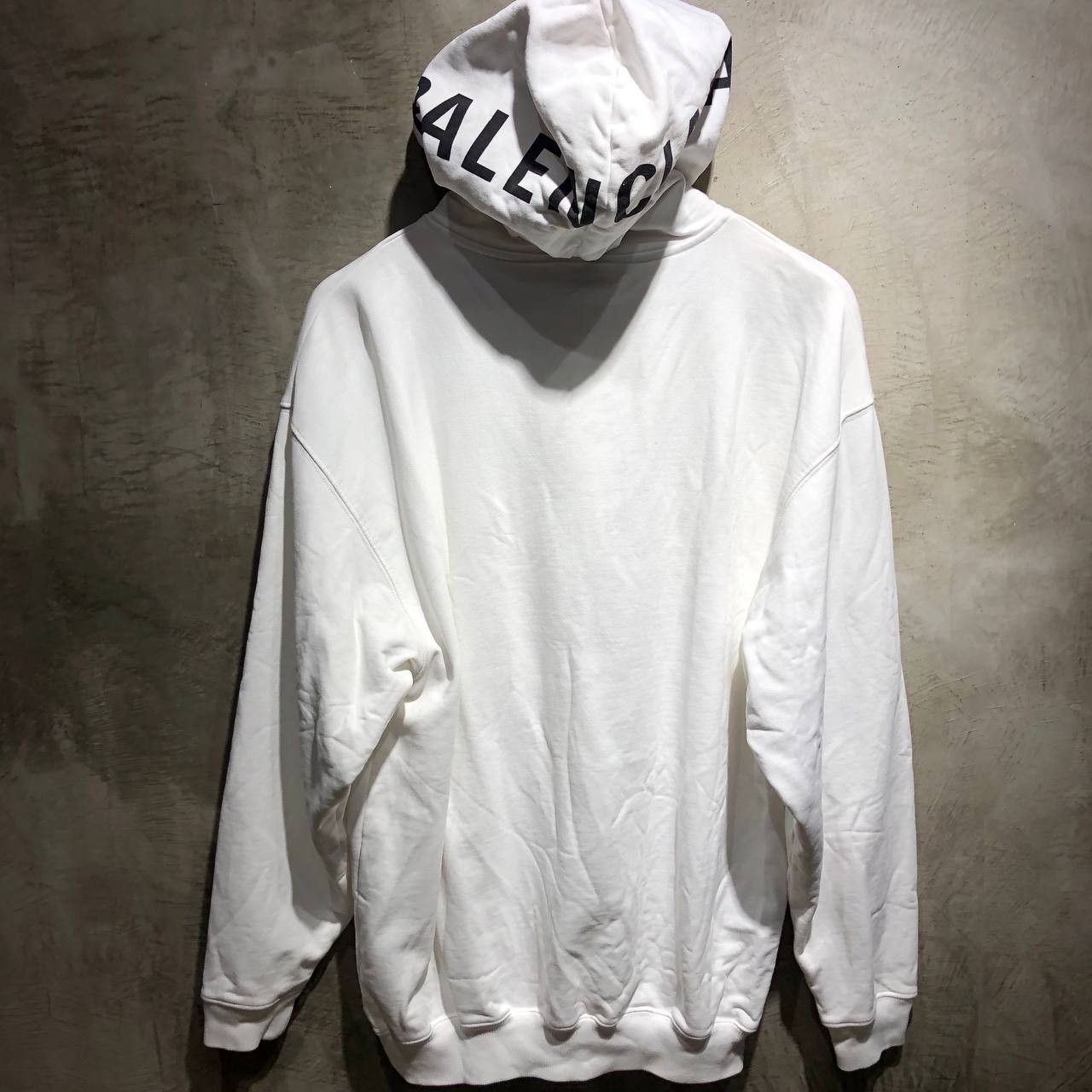 image of Balenciaga Hood Logo Hoodie in White, Men's (Size Small)