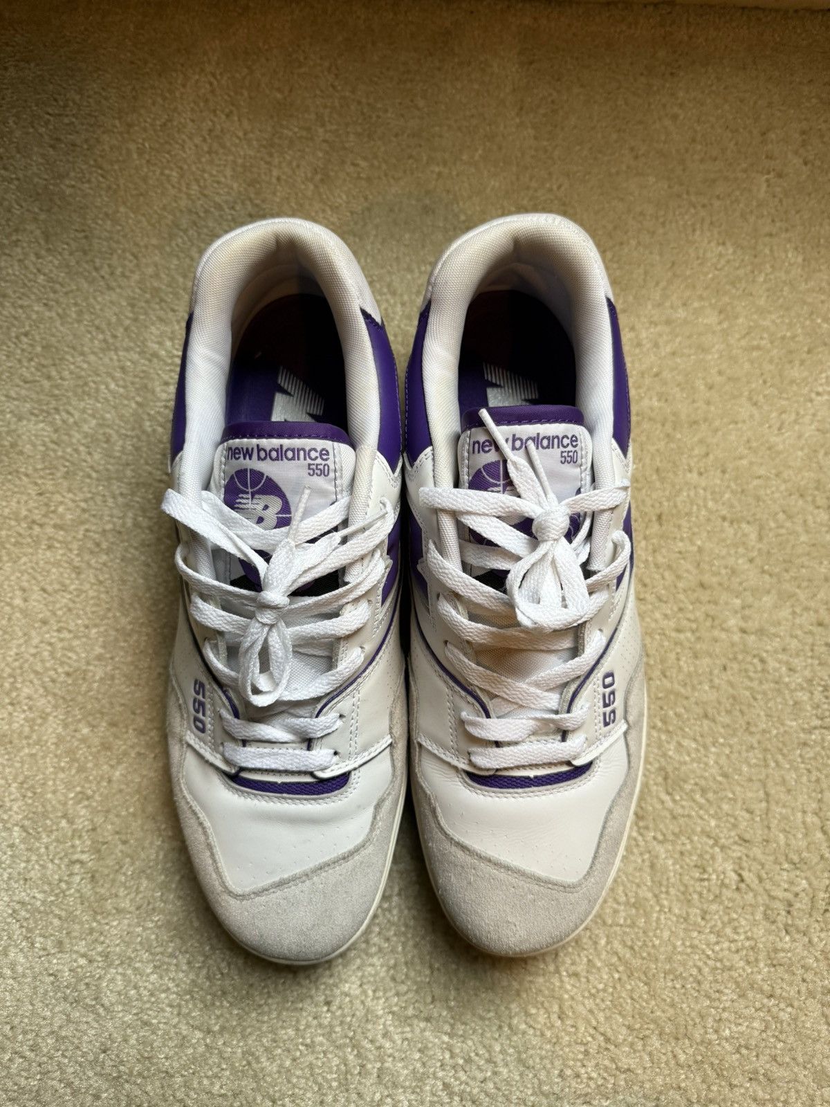 New Balance New Balance 550 White/Purple – Size 12 – With Box Size US 12 / EU 45 - 2 Thumbnail