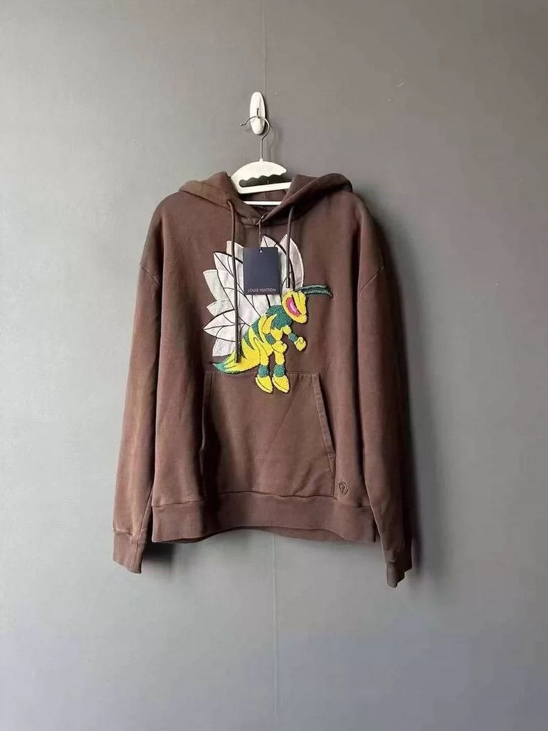 【Lサイズ】ルイヴィトン 22AW Bee Patch Hoodie ブラウン Louis Vuitton Graphic Bee Patched Hoodie Brown Men's - US