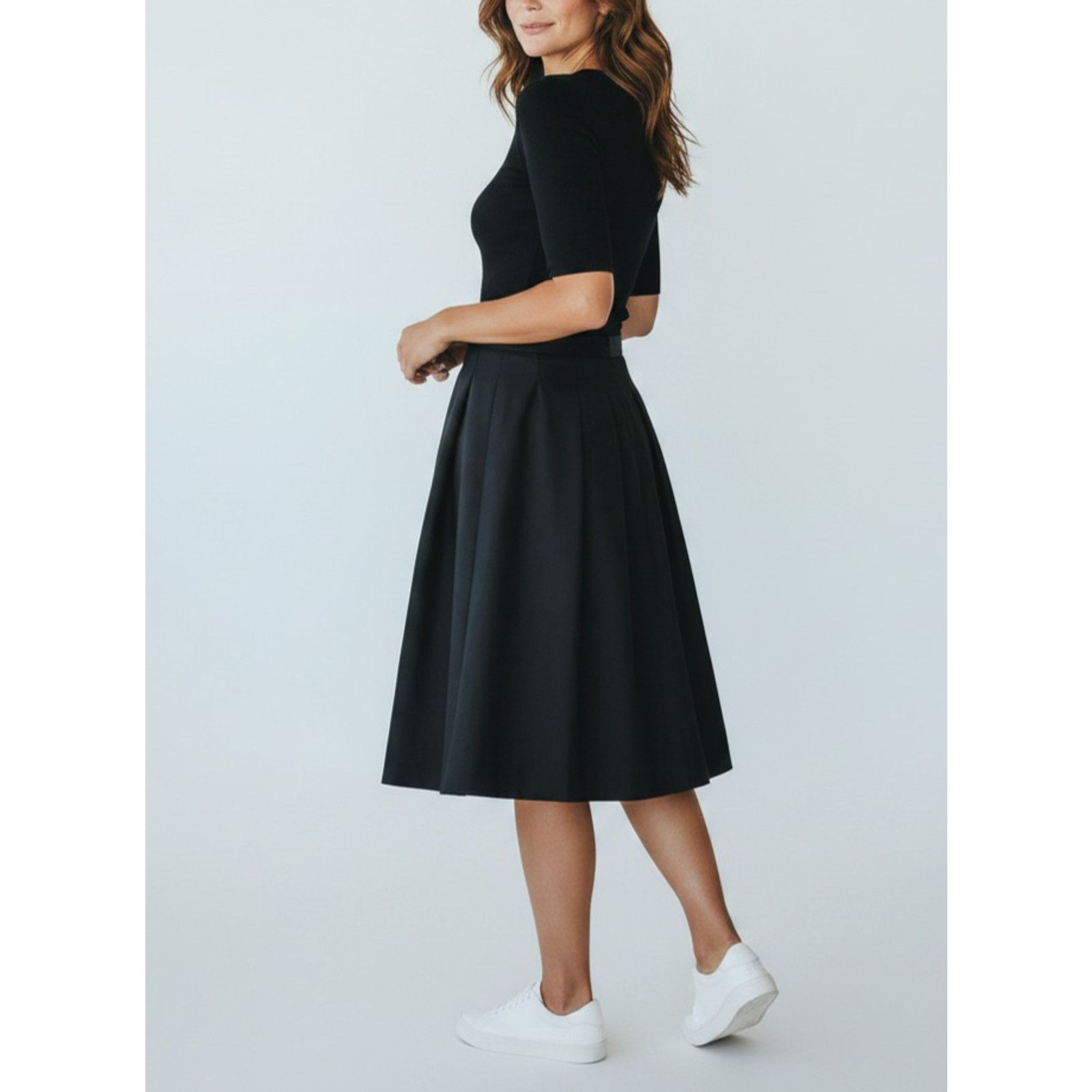 J.Crew NWT J. CREW Black Casual A Line Petite Midi Skirt Size 10P Size 32" / US 10 / IT 46 - 1 Thumbnail