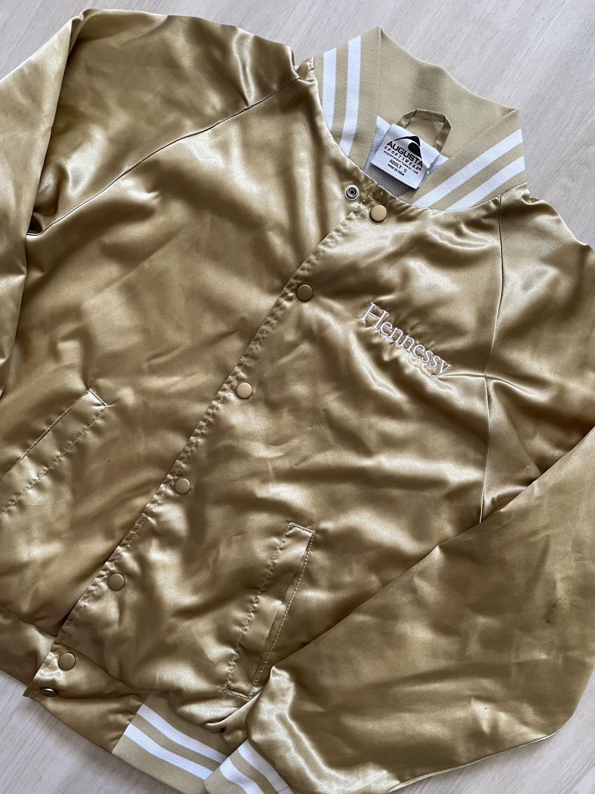 Augusta Sportswear Augusta Hennessy Gold Satin Bomber Jacket Lined sz S Size US S / EU 44-46 / 1 - 2 Thumbnail
