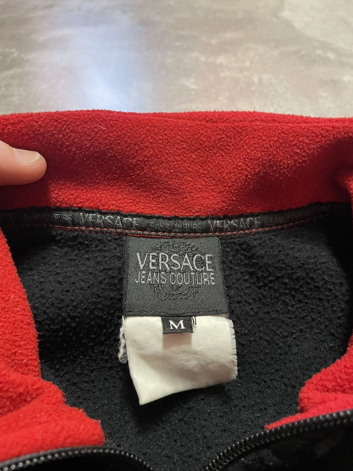 Versace × Versace Jeans Couture × Vintage Vintage 90s Versace Jeans Couture 1/4 Zip Fleece Jacket Size US M / EU 48-50 / 2 - 12 Thumbnail