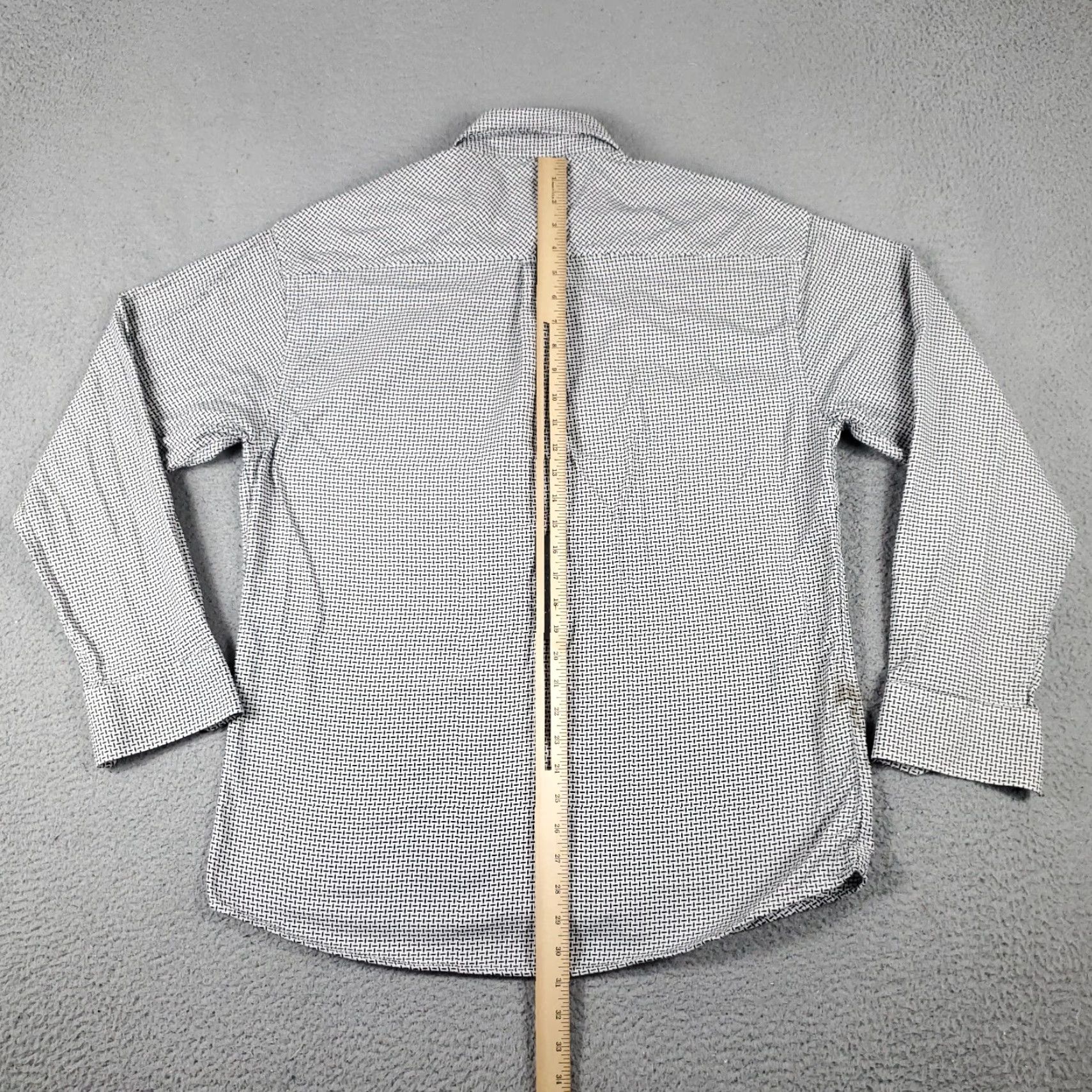 BUGATCHI Bugatchi Uomo Button-Up Shirt Mens Large Gray Check Long Sleeve Size US L / EU 52-54 / 3 - 6 Thumbnail