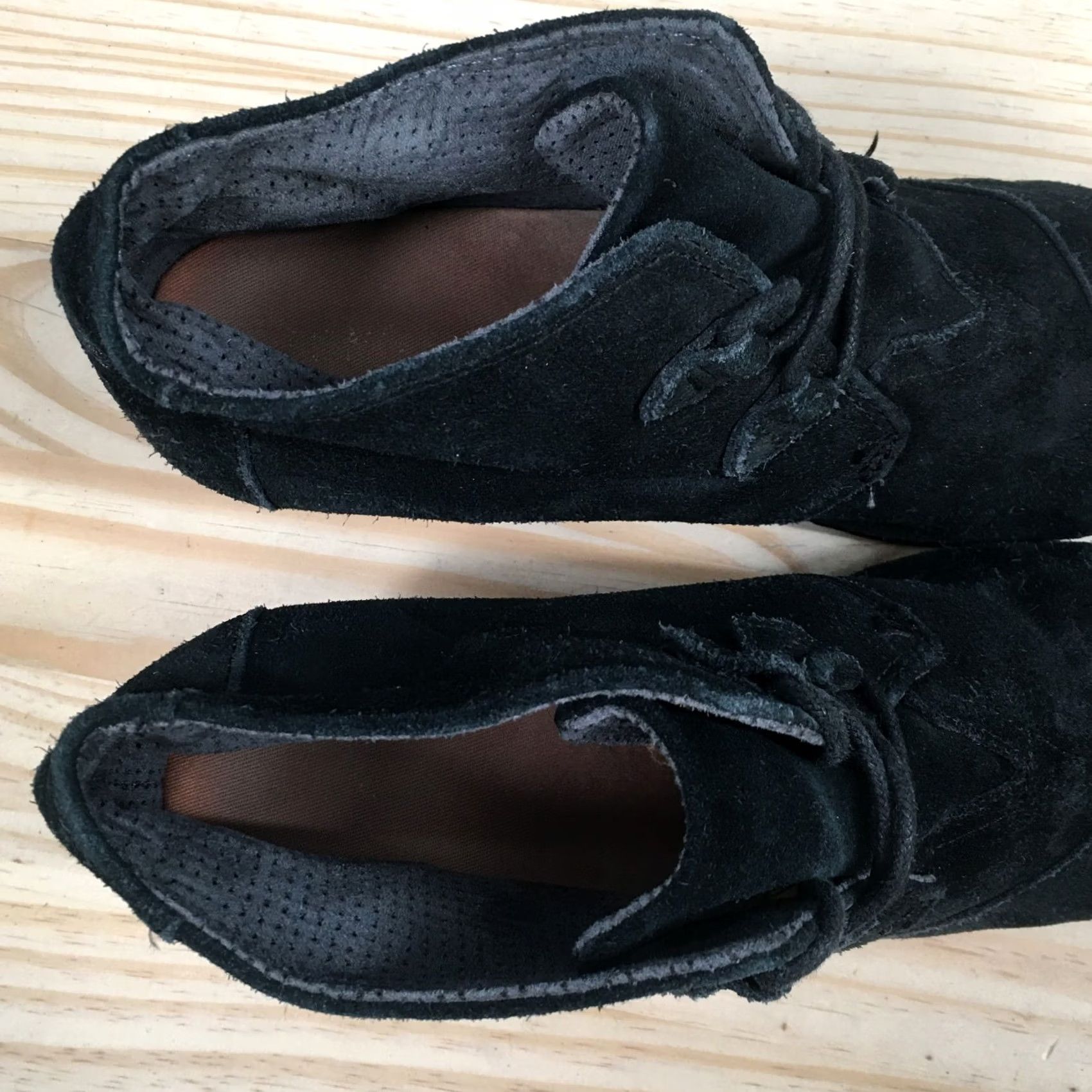 Toms TOMS Boots Womens 10 Kala Bootie Black Lace Up Ankle Top Wedge Heels Boot Dusty Black Lace Up Ankle Bootie Womens 10 TOMS Boots Size L / US 10 / IT 46 - 7 Thumbnail