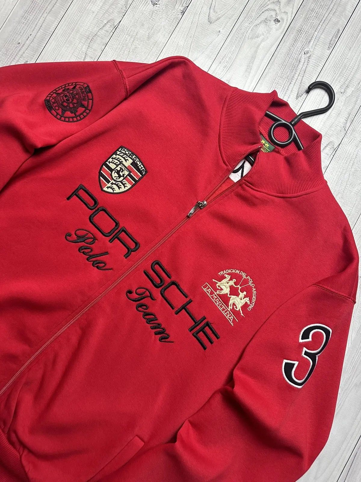 La Martina × Porsche Design LA Martina Porsche bomber jacket red zip Vintage Racing polo Size US XXL / EU 58 / 5 - 3 Thumbnail