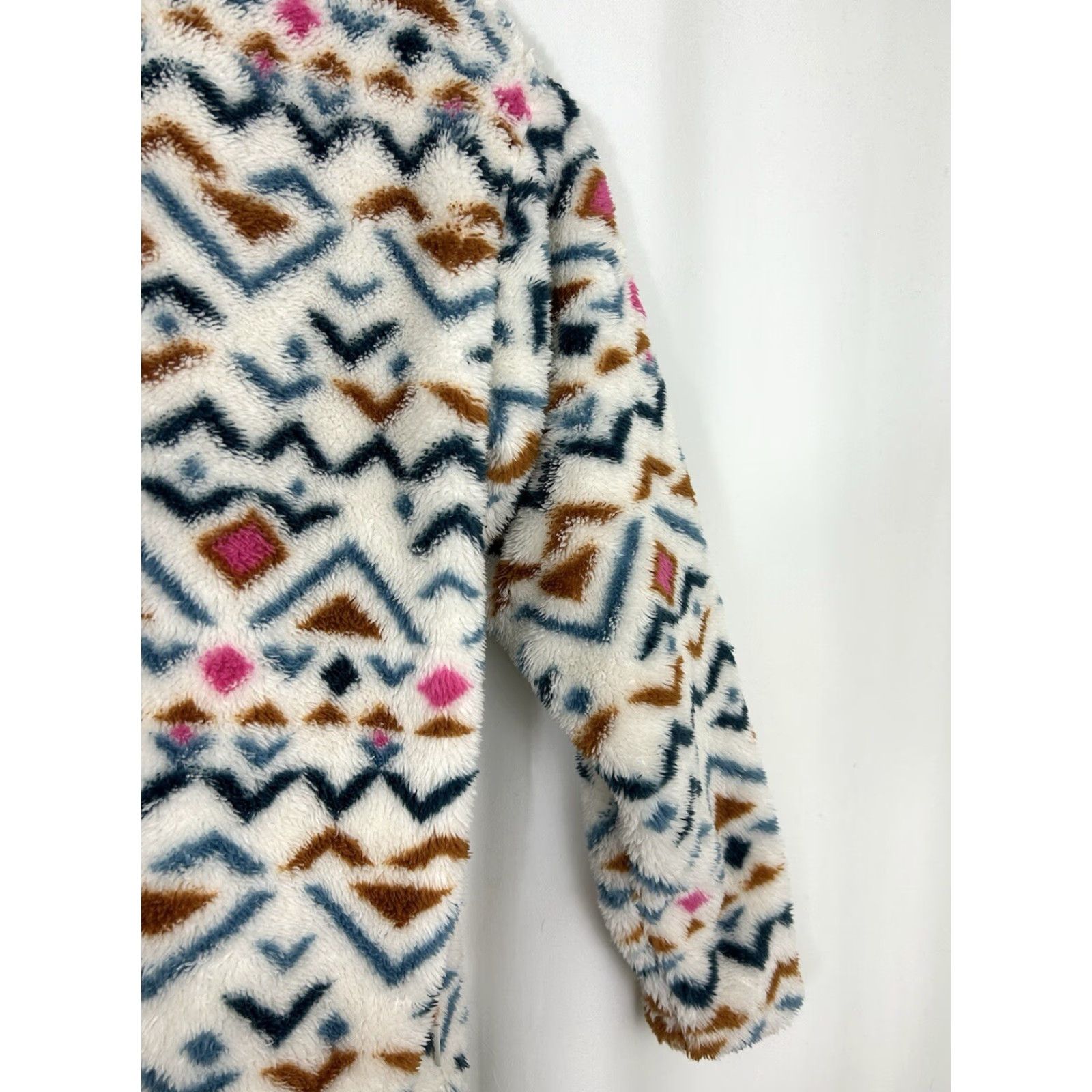 Eddie Bauer VINTAGE Eddie Bauer Quest Plush Teddy Pullover Womens 2XL White Aztec Geometric 1/4 Zip Pullover Hipster" Size XXL / US 16-18 / IT 52-54 - 4 Thumbnail