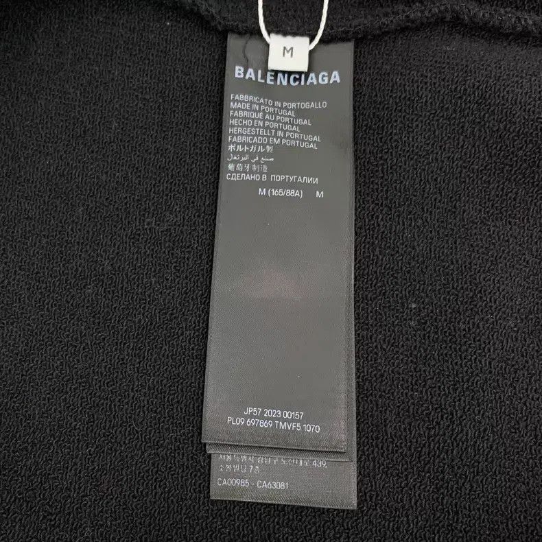 Balenciaga Balenciaga Black Logo Letter Embroidered Cotton Crew Neck Size US M / EU 48-50 / 2 - 6 Thumbnail