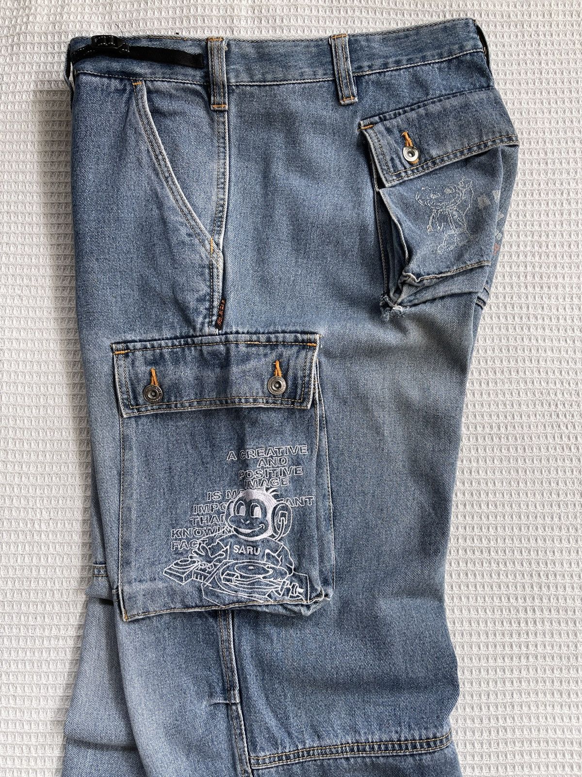 Southpole Last Drop🔥Rare🔥GRASS HITHER Cargo Multipocket Jeans Size US 37 - 4 Thumbnail