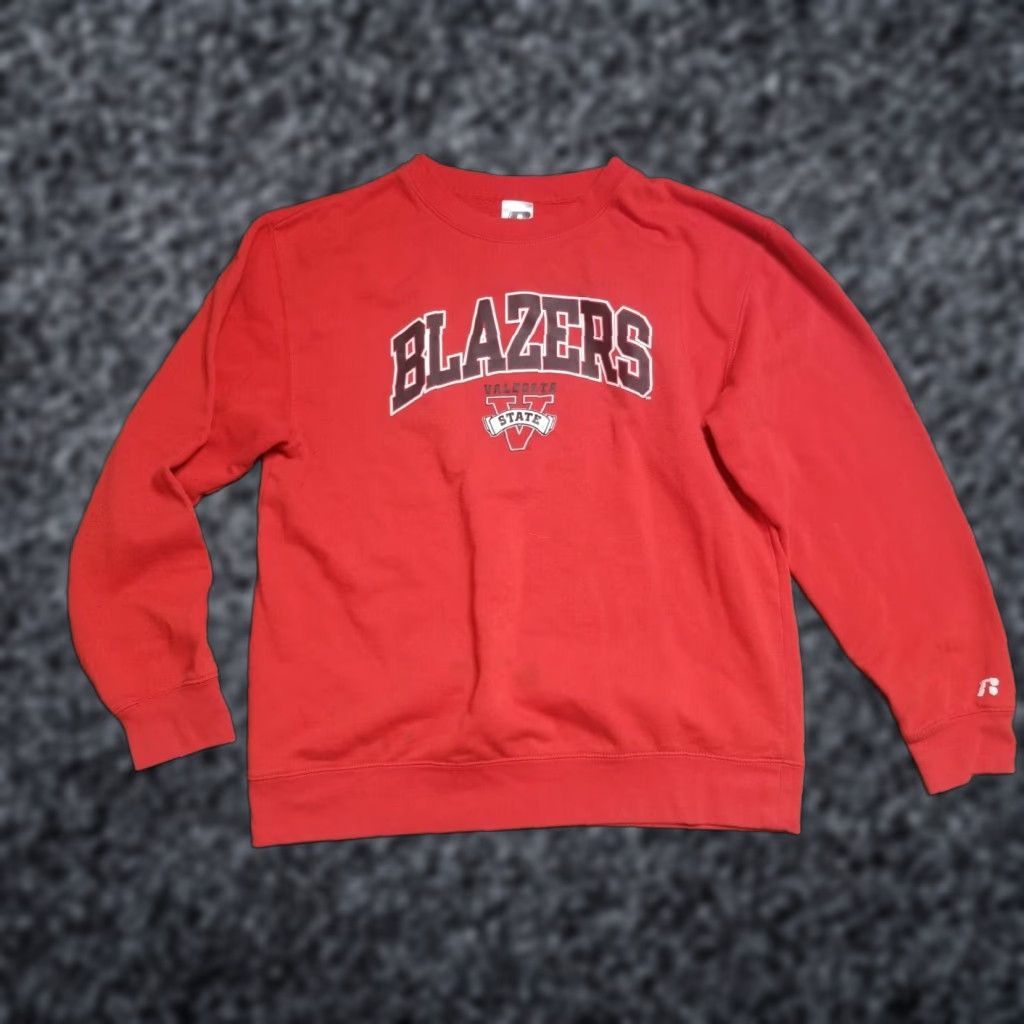 Vintage VINTAGE Russell Valdosta State University Sweatshirt Men L Red Pullover 90s University Theme Thrashed Size US L / EU 52-54 / 3 - 1 Thumbnail