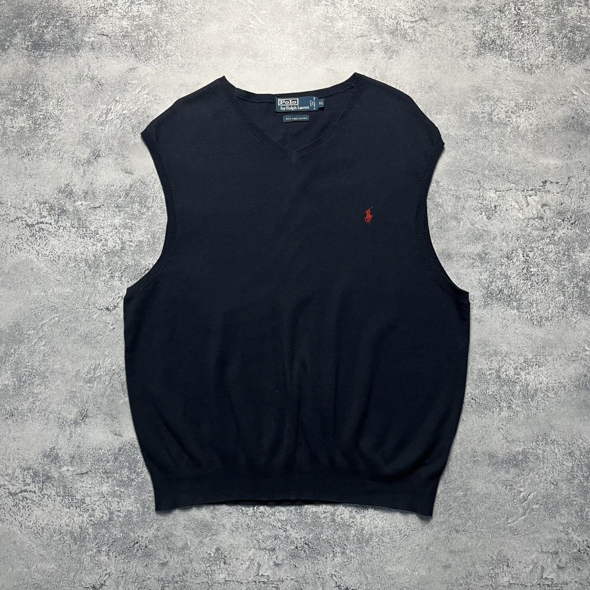 Polo Ralph Lauren Vintage Polo Ralph Lauren Blue Sweater Vest Streetwear Y2K Size US XL / EU 56 / 4 - 1 Thumbnail