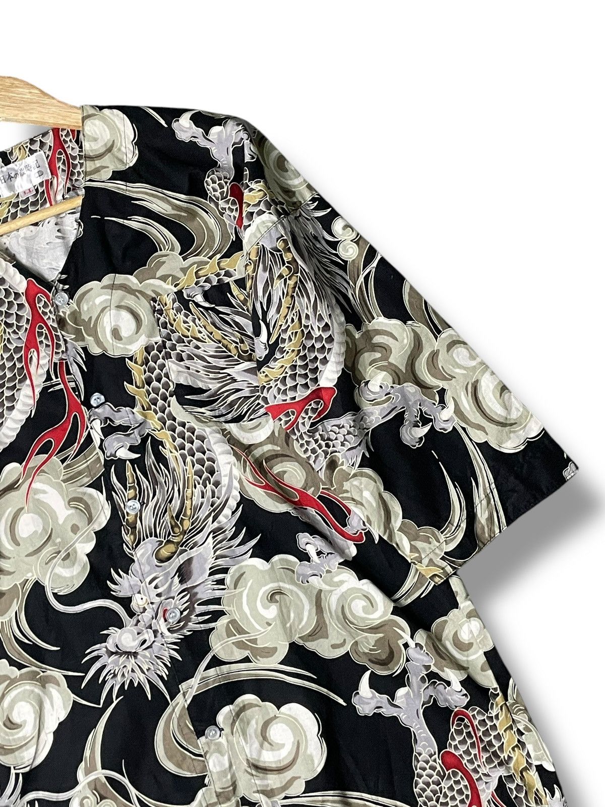 Japanese Brand Koikuchi Brand Dragon Patterned Button Up Shirts (59) Size US S / EU 44-46 / 1 - 2 Thumbnail