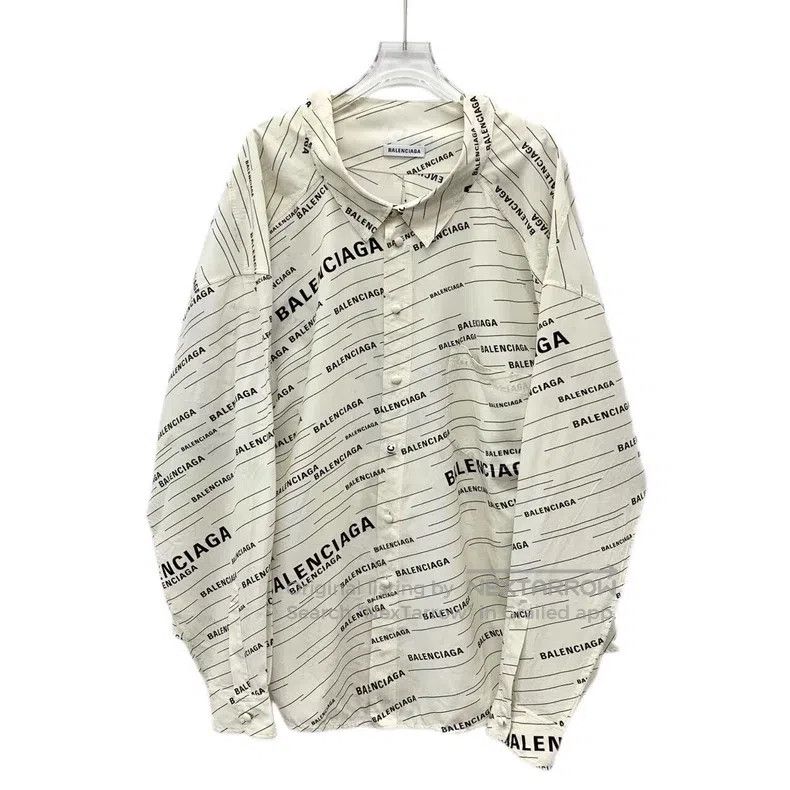 Balenciaga Balenciaga size 34 White Logo Letter Stripe Silk Collar Si Size XXS / US 00 / IT 34 - 1 Thumbnail