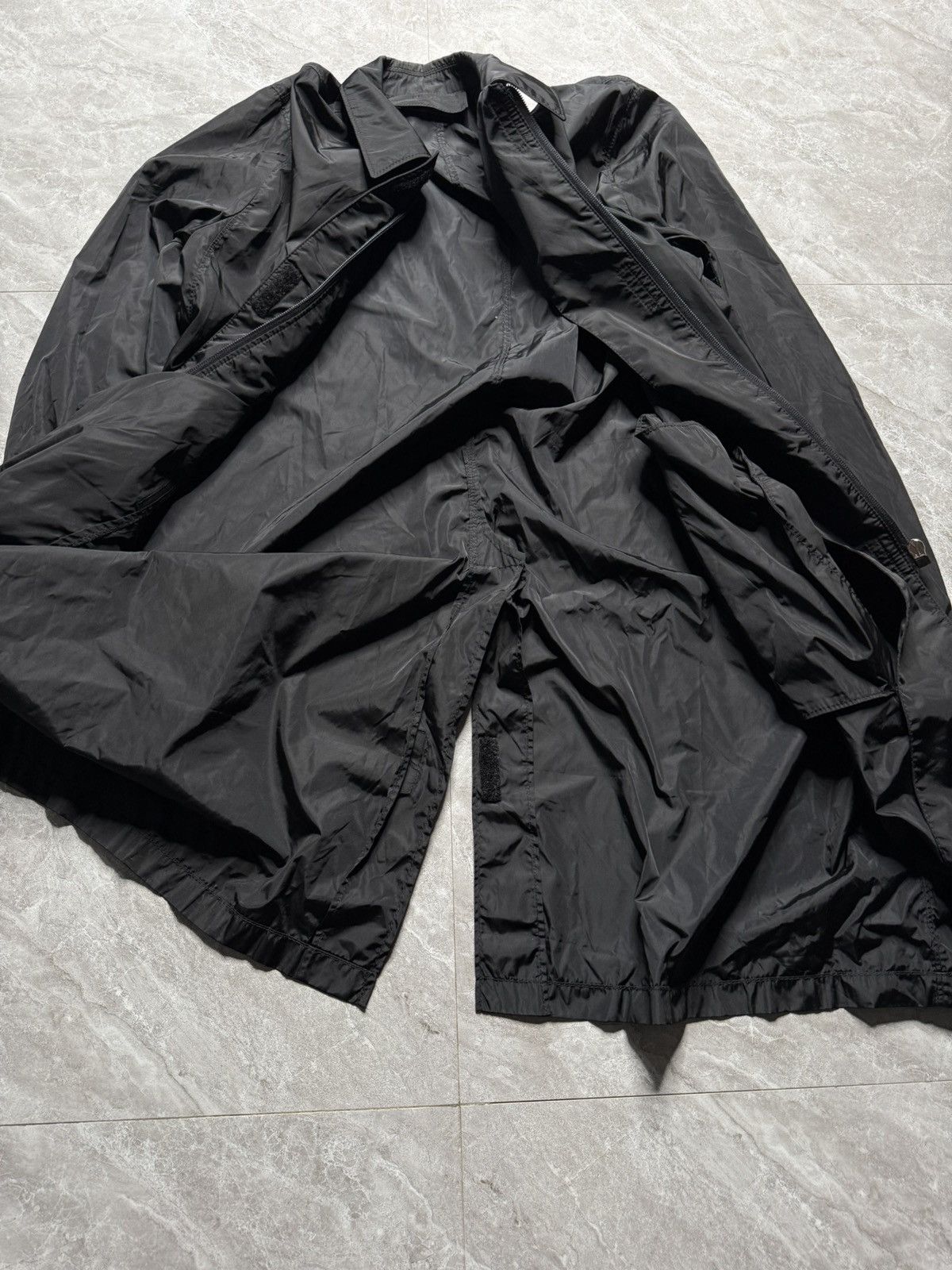 Prada Vintage Prada Nylon Long Coat W 2 Way Zip & Velcro Closure Size US XXS / EU 40 - 8 Thumbnail