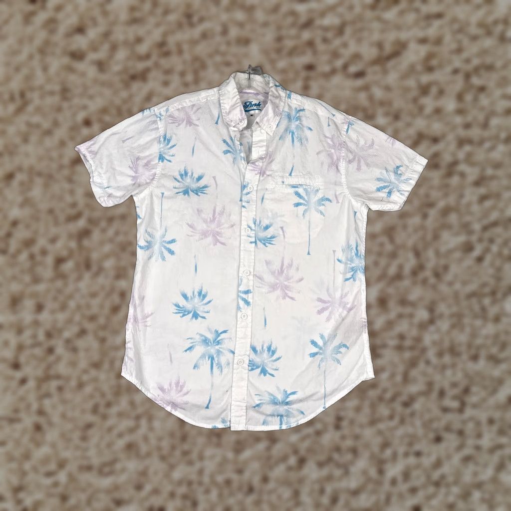 Vintage Fresh Prints Of Bel Air Shirt Men Medium White Palm Tree Hawaiian Cotton READ Size US M / EU 48-50 / 2 - 1 Thumbnail