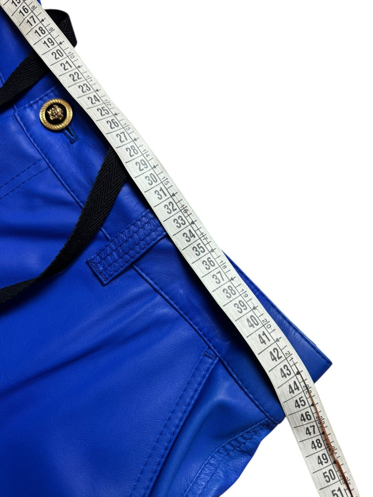 Versace Versace Leather Cargo Pants - Electric Blue Size US 33 - 14 Thumbnail