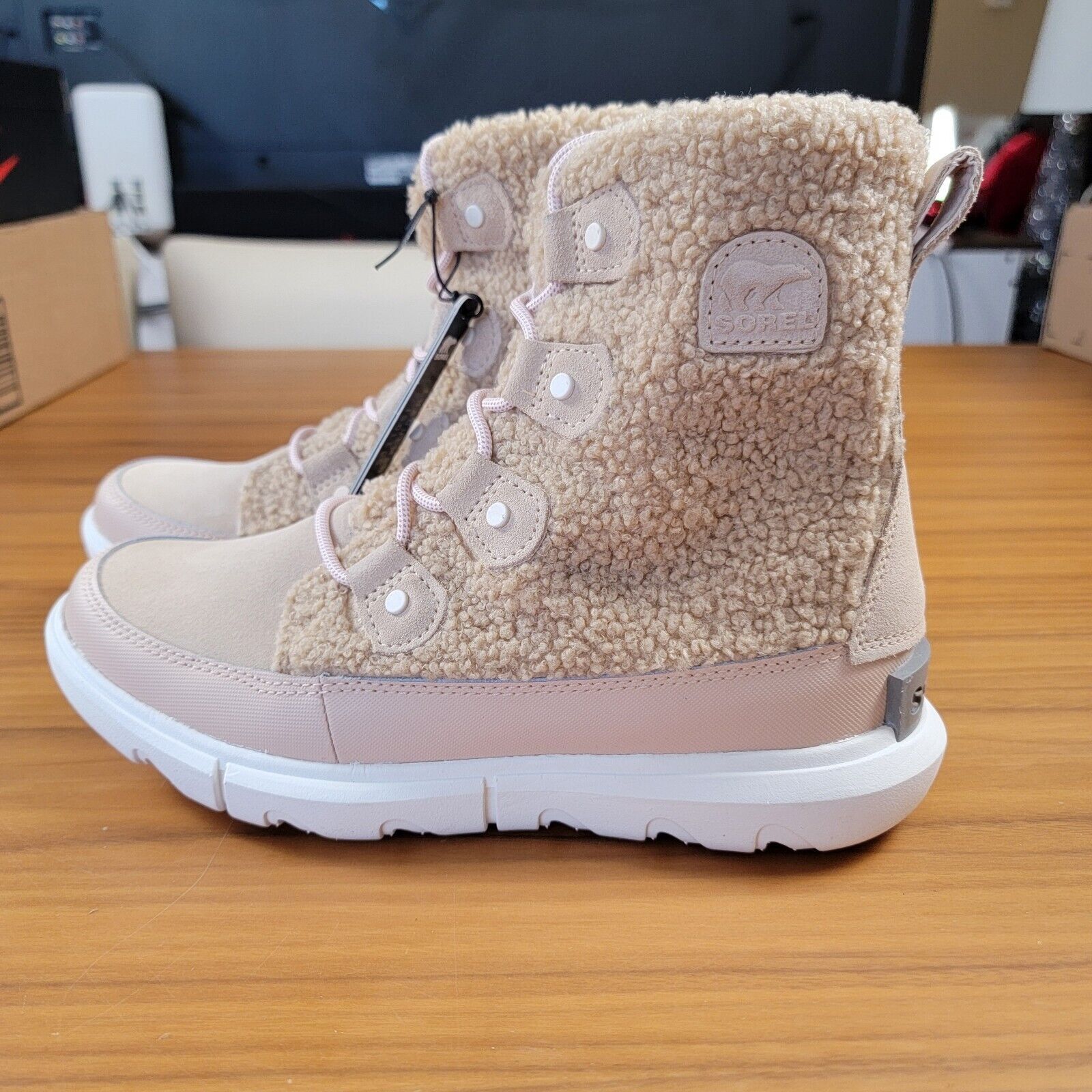 SOREL SOREL Explorer II Joan Cozy Boots Size 8.5 Beige NL4455-260 Size US 8.5 / IT 38.5 - 3 Thumbnail