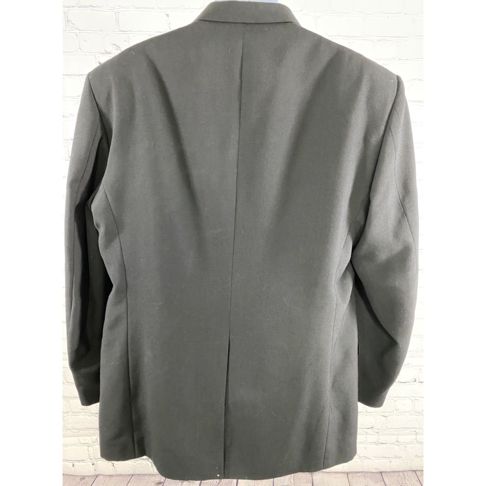 Vintage Towncraft Jacket Black 46L Two Button Blazer Sport Coat Polyester Wool Size 46R - 4 Thumbnail